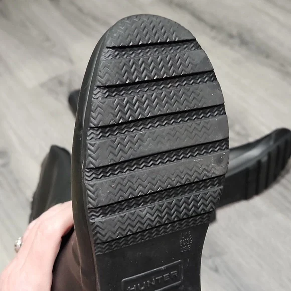 Matte Black Original Hunter Tall Knee High Rubber Rain Boots - Picture 10 of 10